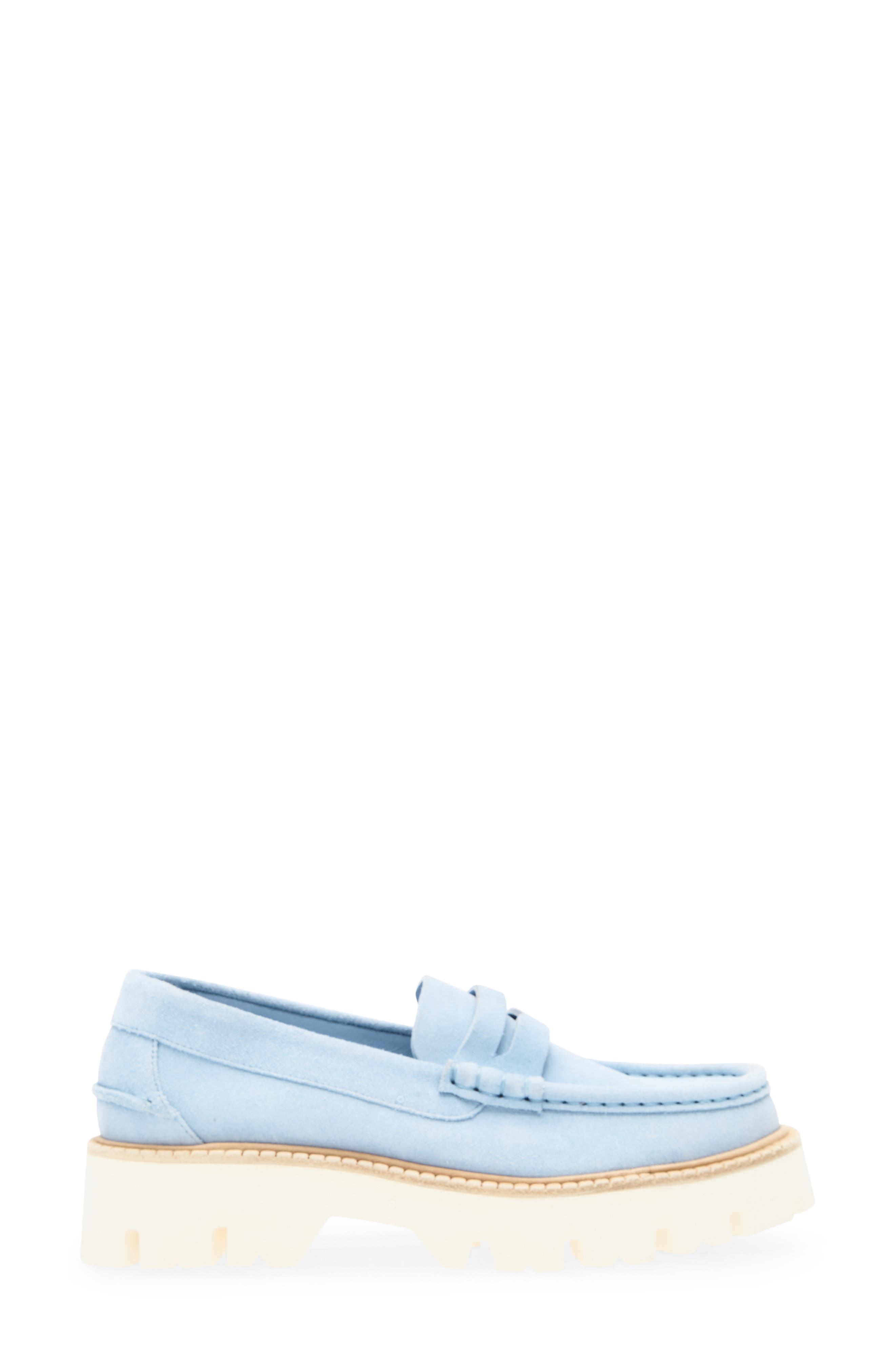 Pedro Garcia Sebas Lug Sole Penny Loafer, Alternate, color, Sky Castoro