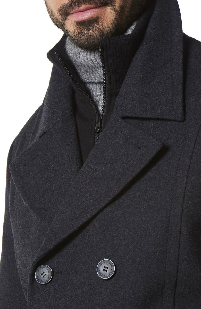 Marc New York Danton Water Resistant Peacoat, Alternate, color, Charcoal