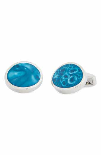 Green Pearlized Enamel Cuff Links