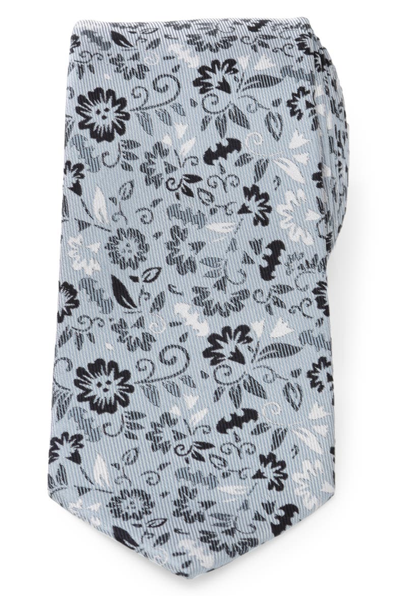 Batman Floral Silk Tie, Main, color, BLUE