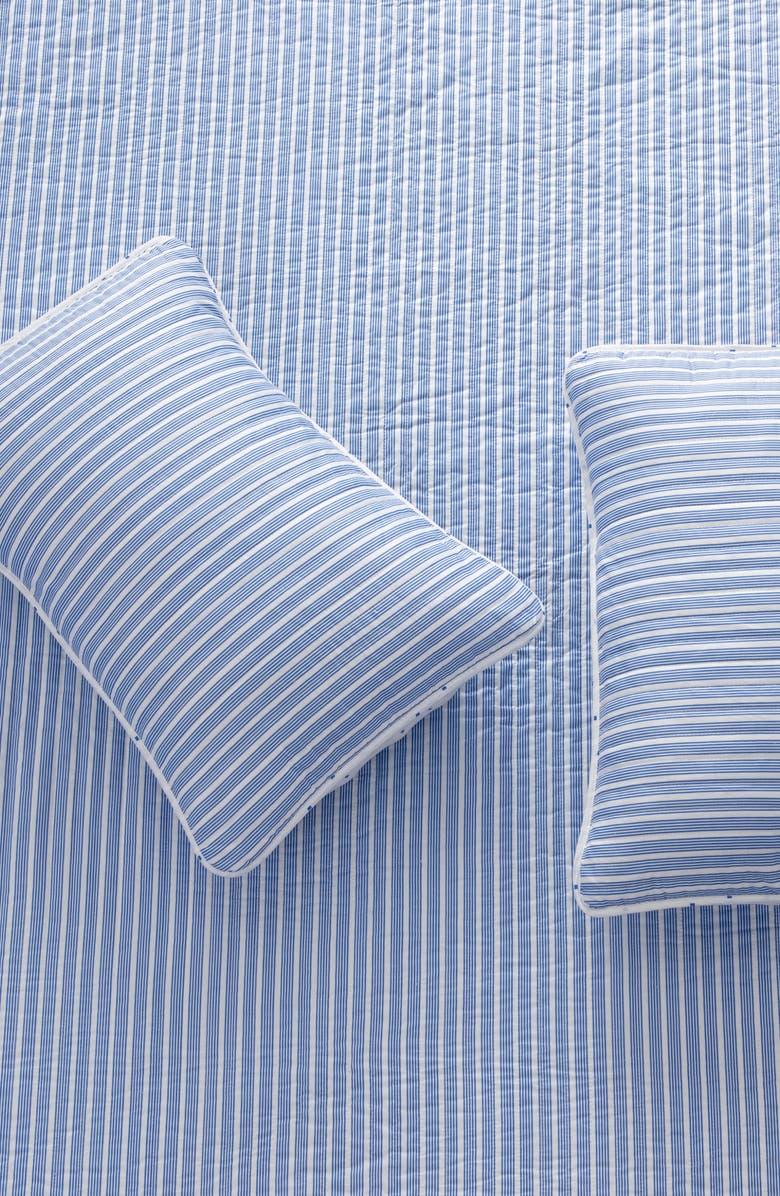 Woven & Weft Stripe Quilt & Sham Set, Alternate, color, Blue