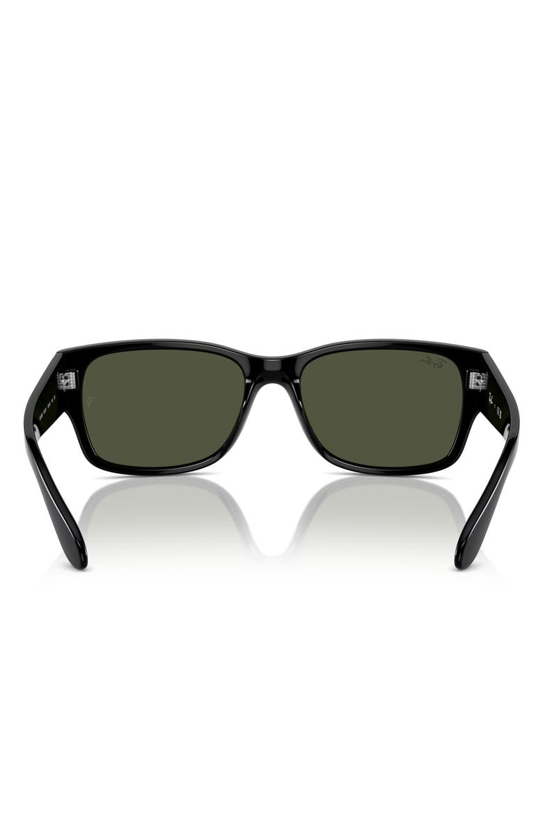 Ray-Ban 58mm Polarized Rectangular Sunglasses, Alternate, color, Black