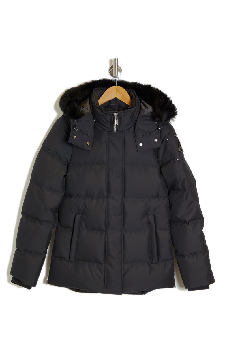 Moose Knuckles Women's Cloud 3Q Down Jacket with Removable Genuine Shearling Trim, Alternate, color, 