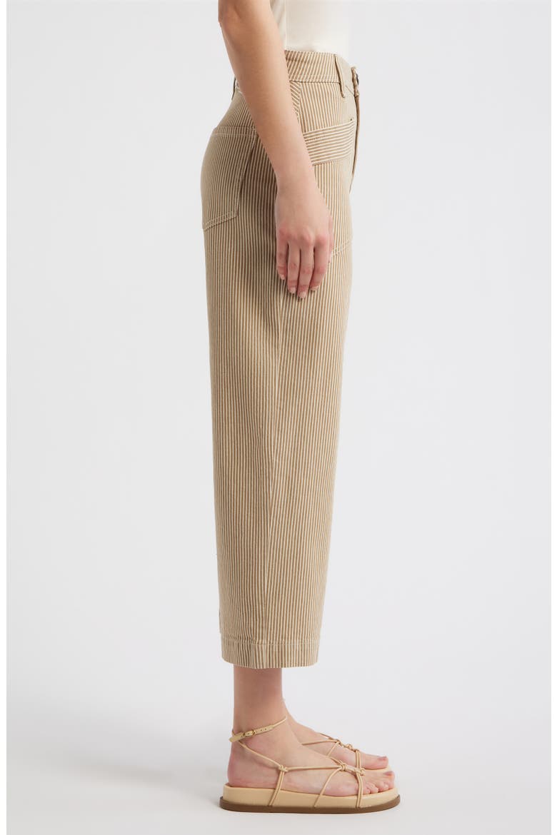 Stripe Patch Pocket Crop Wide Leg Pants, Alternate, color, BURLAP