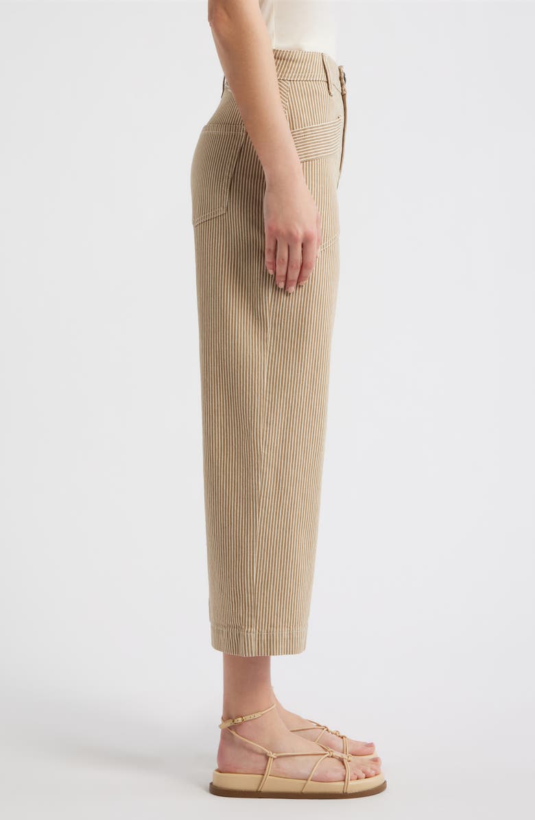 CITY BLUES Stripe Patch Pocket Crop Wide Leg Pants, Alternate, color, Burlap