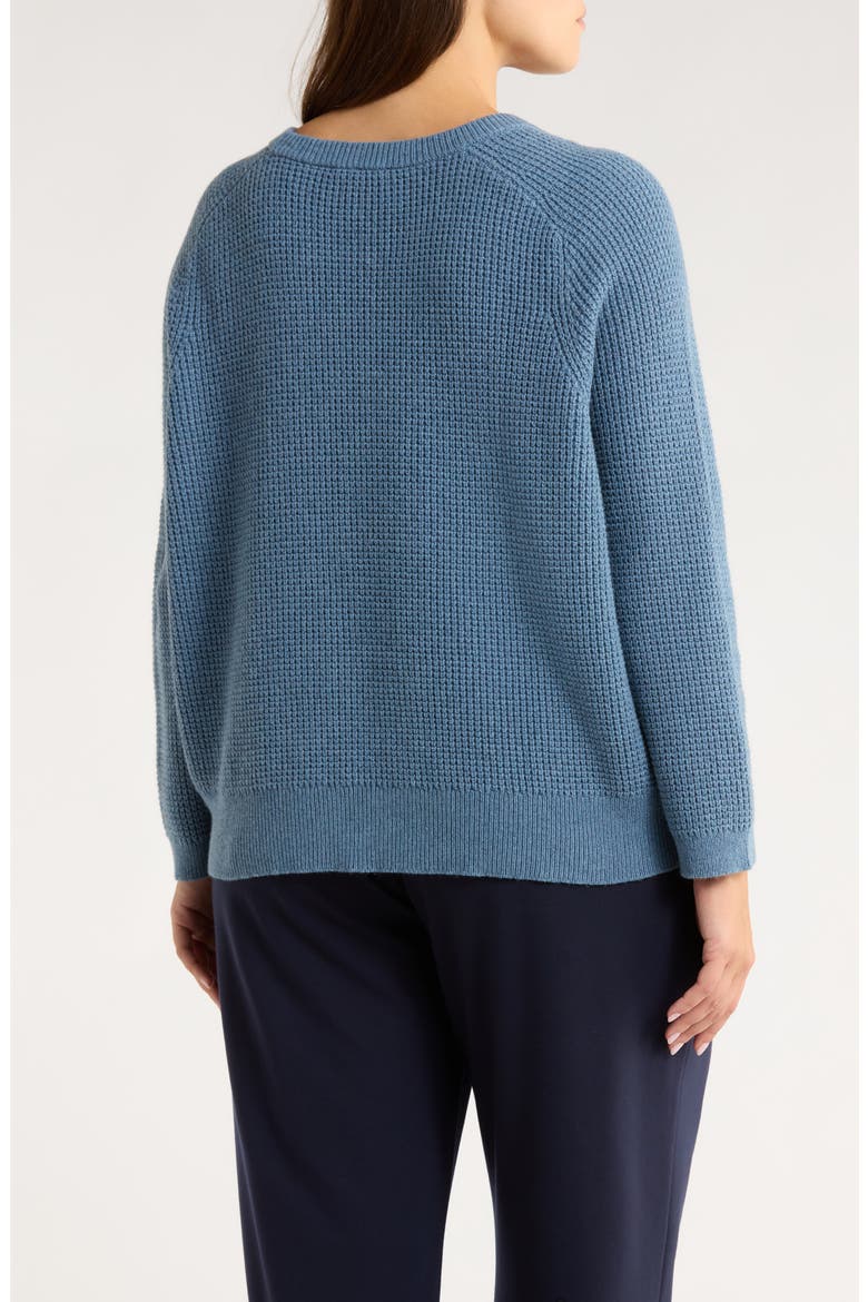Crewneck Organic Cotton & Recycled Cashmere Sweater, Alternate, color, SEA SPRAY