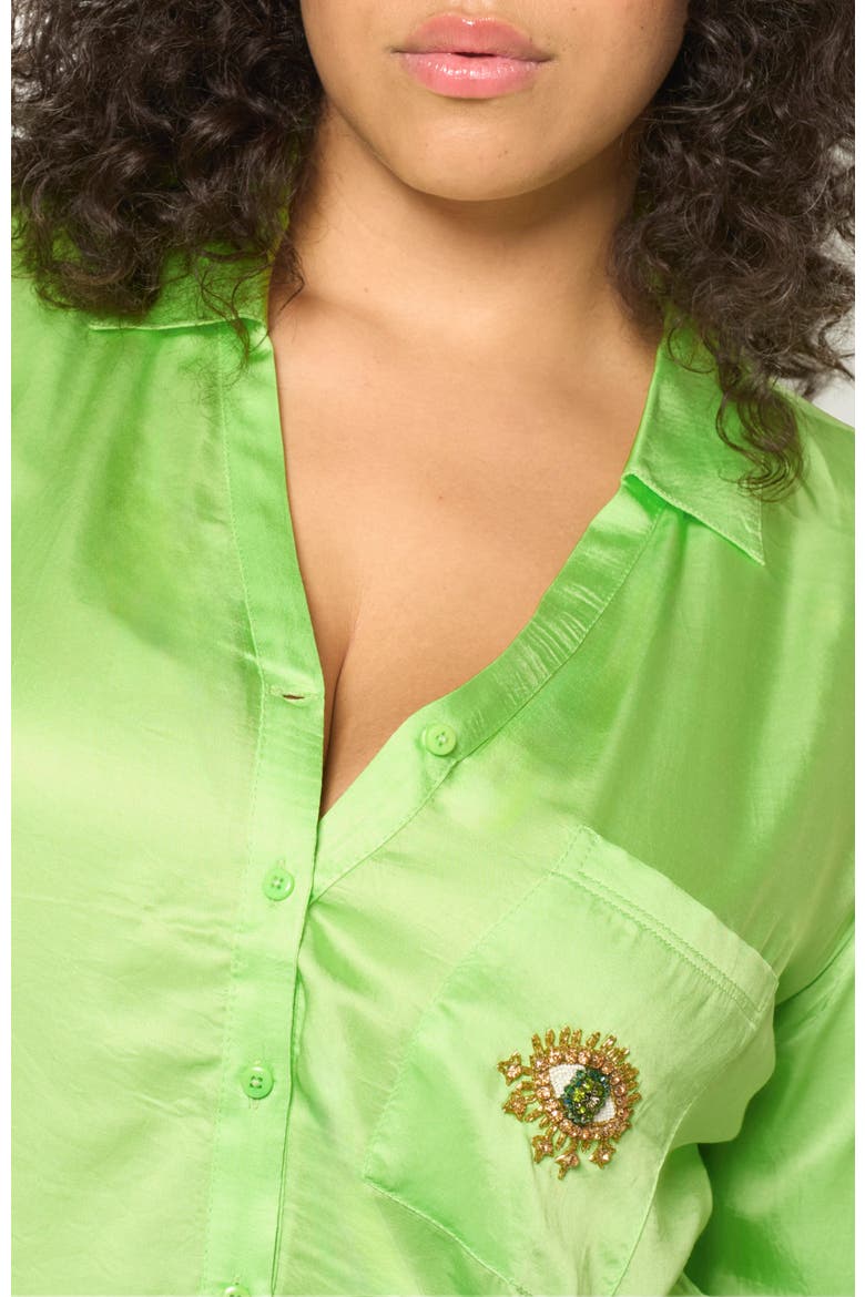 Evil Eye Blouse, Alternate, color, Paradise Green