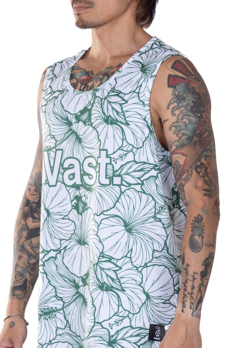 VAST Local Leaves Aqua Terra Performance Tank, Alternate, color, Green