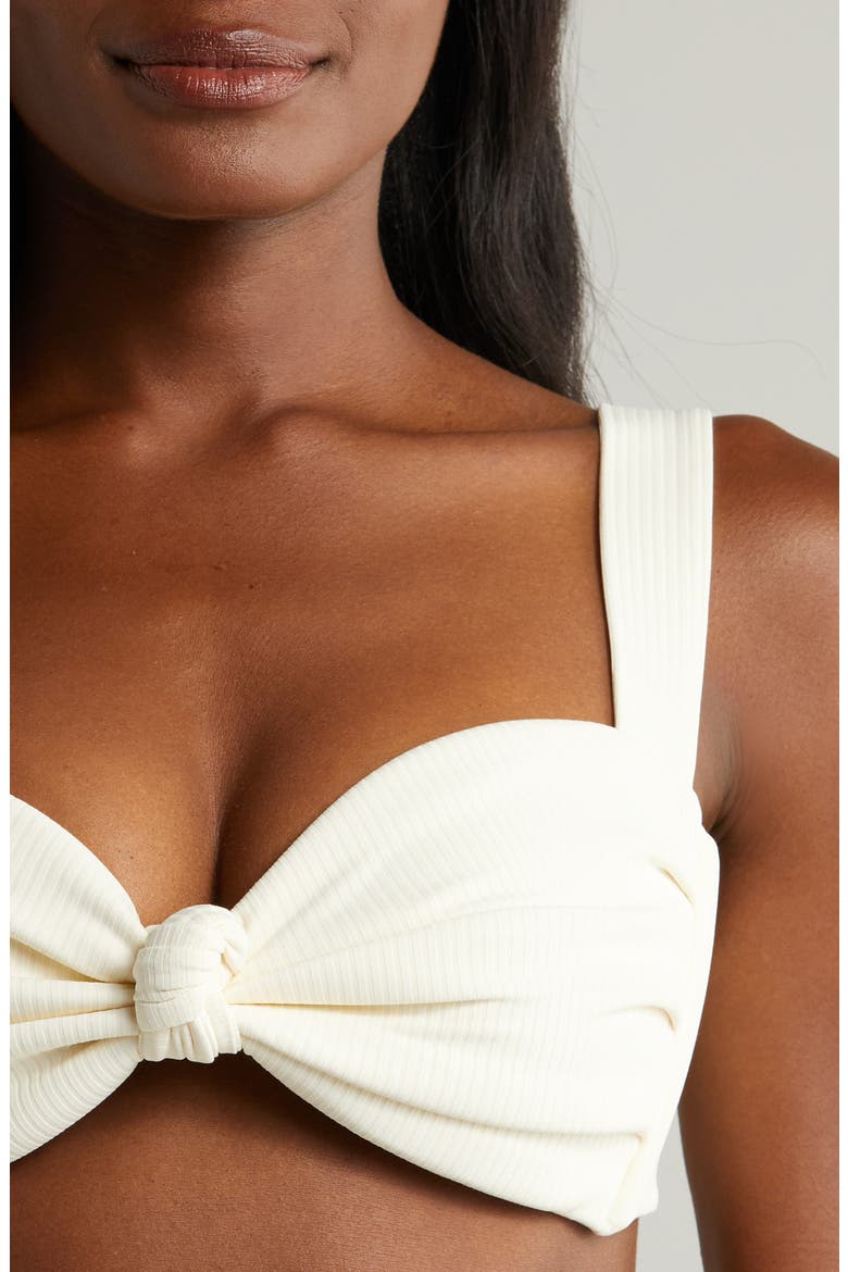 Hayden Knotted Rib Bikini Top, Alternate, color, CREAM RIB