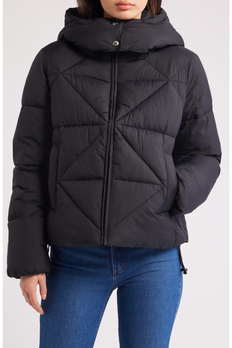 Cropped Puffer Jacket, Alternate, color, BLACK