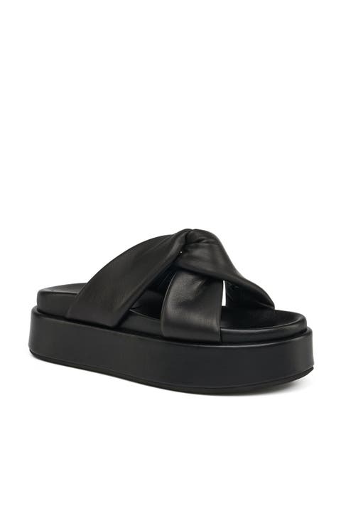 Jslides Yvette Leather Platform Sandal