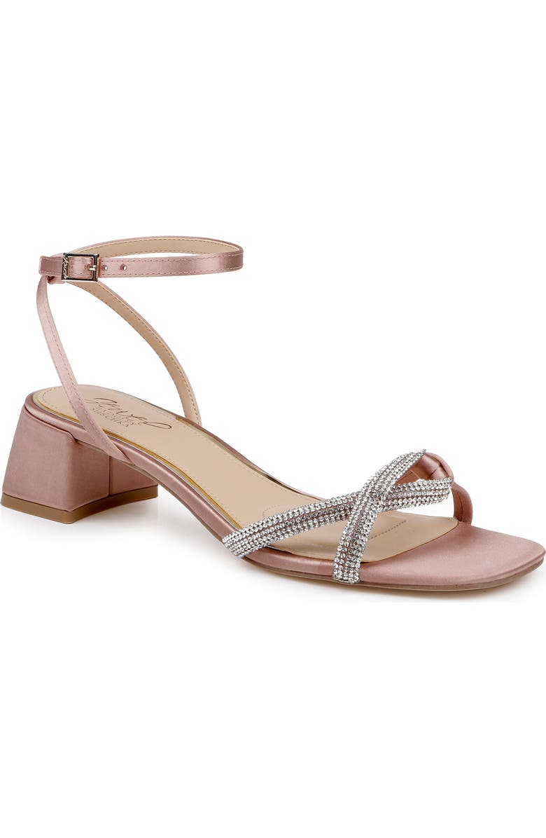 Jewel Badgley Mischka Fern Ankle Strap Sandal, Main, color, Blush Satin