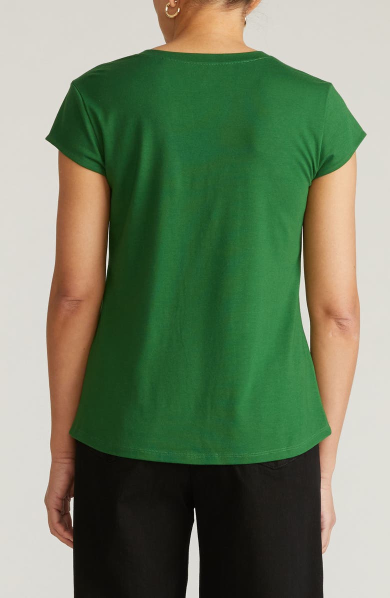 Universal Standard Ashley V-Neck T-Shirt, Alternate, color, Green Park