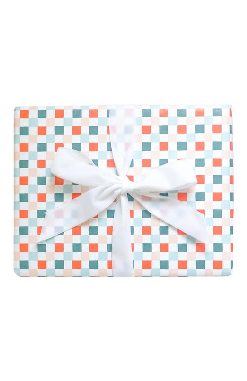 Joy Paper Co. Holiday Checkered Wrapping Paper In Checkered Coral, Teal