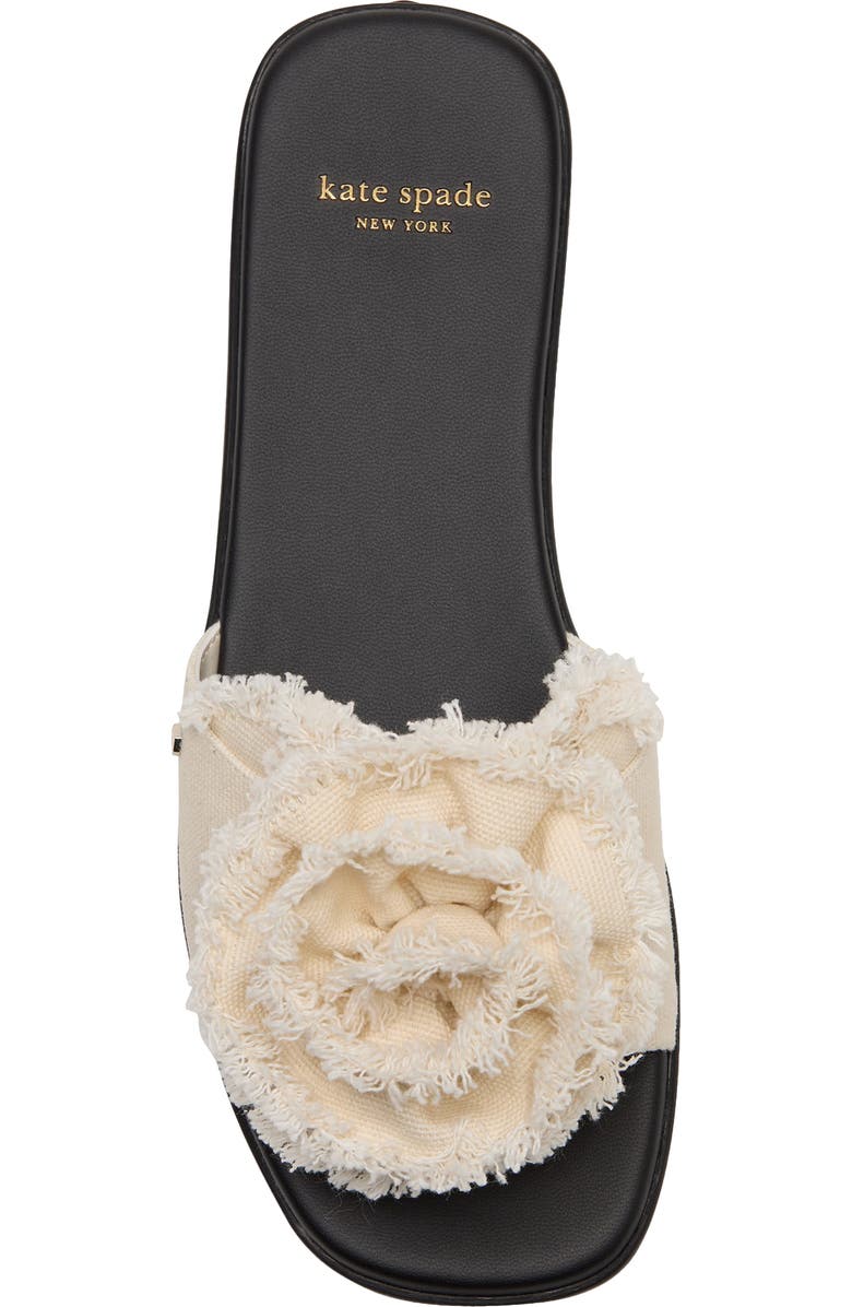 Kate Spade New York flourish slide sandal, Alternate, color, Cream/ Black.
