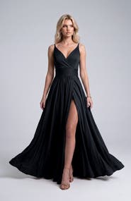 Jessica Angel Cross Front Neck Empire Waist Satin Gown