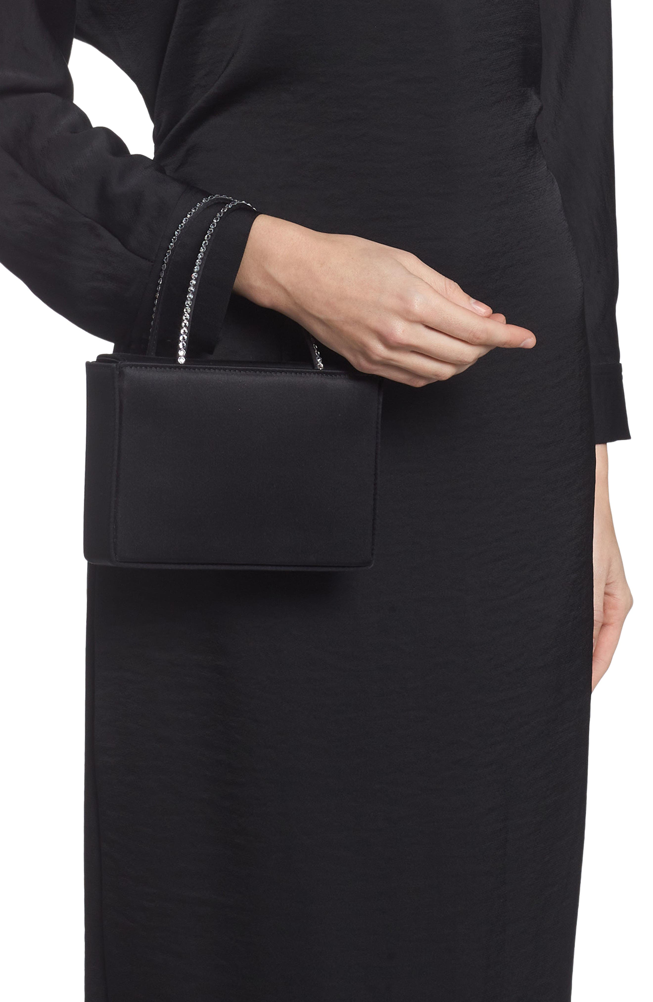 Amina Muaddi Amini Gilda Leather Top Handle Bag, Alternate, color, 