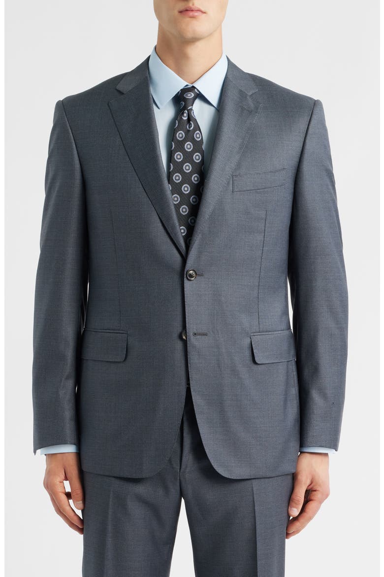 Siena Regular Fit Light Blue Glen Check Super 150s Wool Suit, Alternate, color, BLUE