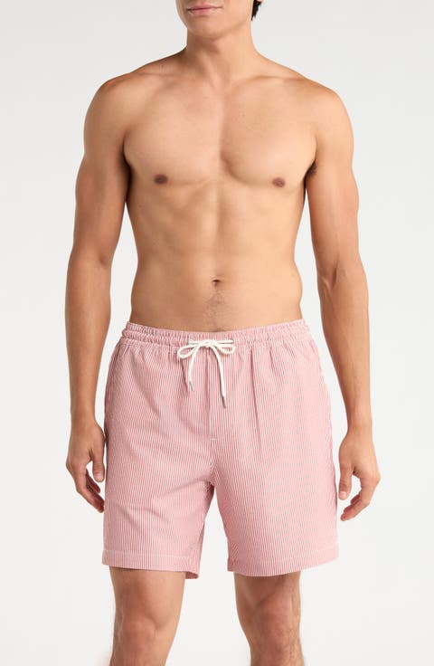 7-Inch Seersucker Swim Trunks