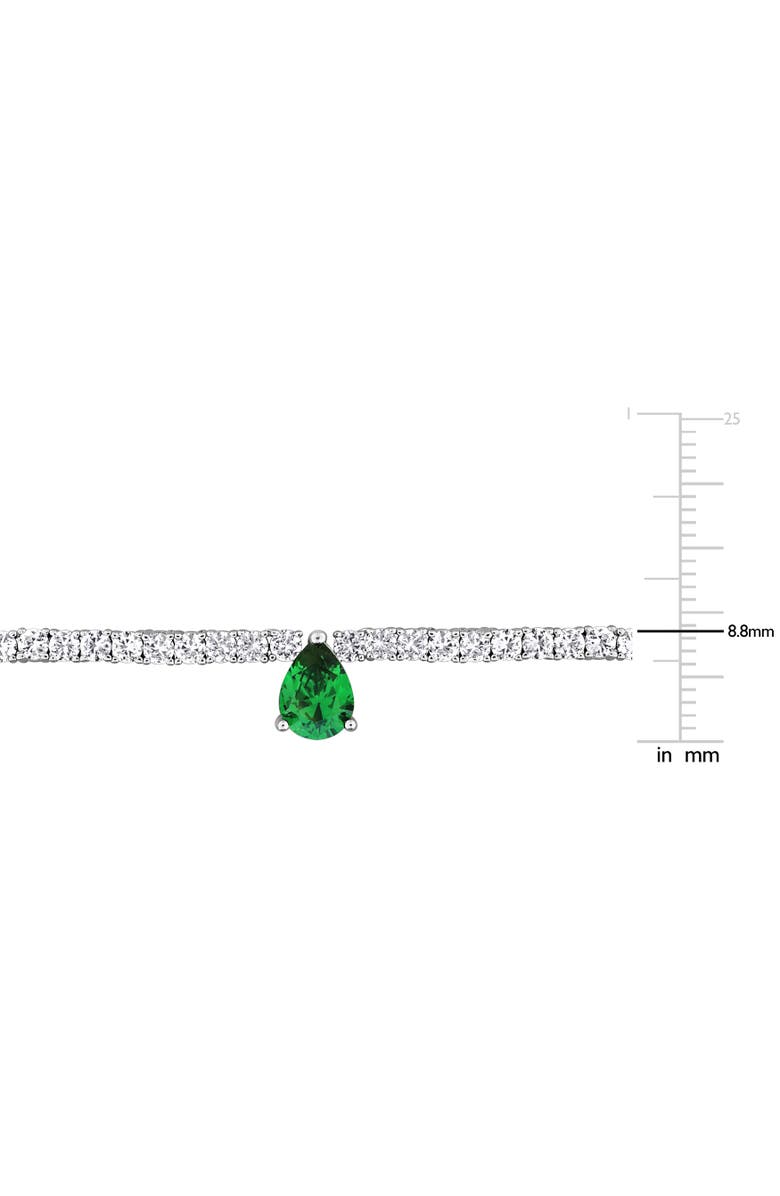 Julianna B. Created Emerald & White Sapphire Station Tennis Necklace, Alternate, color, Created Emerald