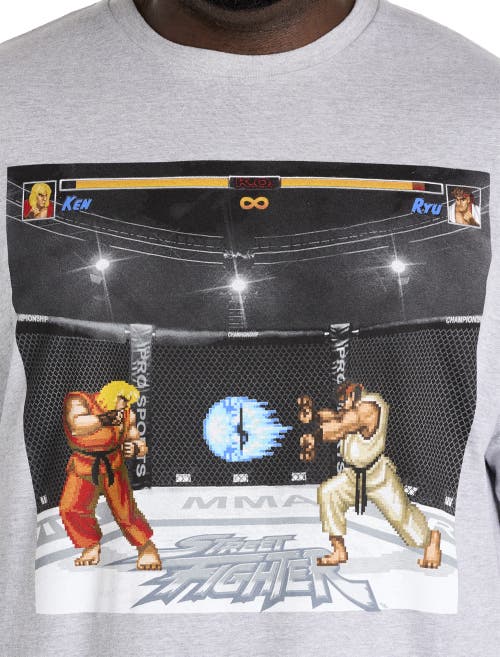 True Nation By Dxl Big & Tall Street Fighter Graphic Tee In Heather Grey