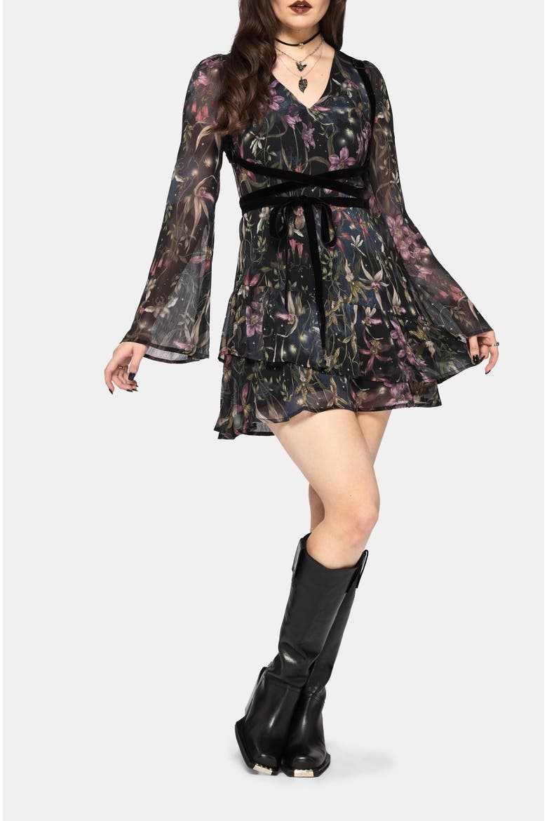 Elide Black Orchid Mini Dress, Alternate, color, Black
