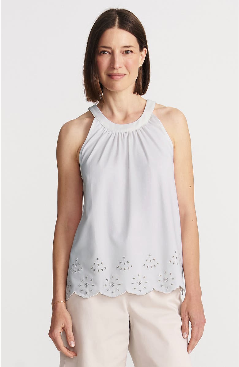 Lands' End Lightweight Jersey Eyelet Tank Top, Main, color, 