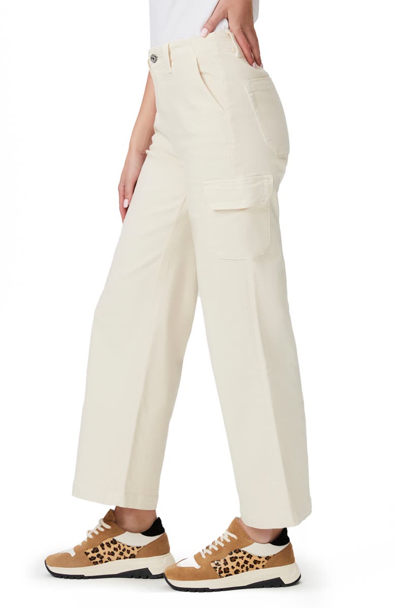 PAIGE Carly High Waist Ankle Wide Leg Cargo Pants, Alternate, color, Quartz Sand