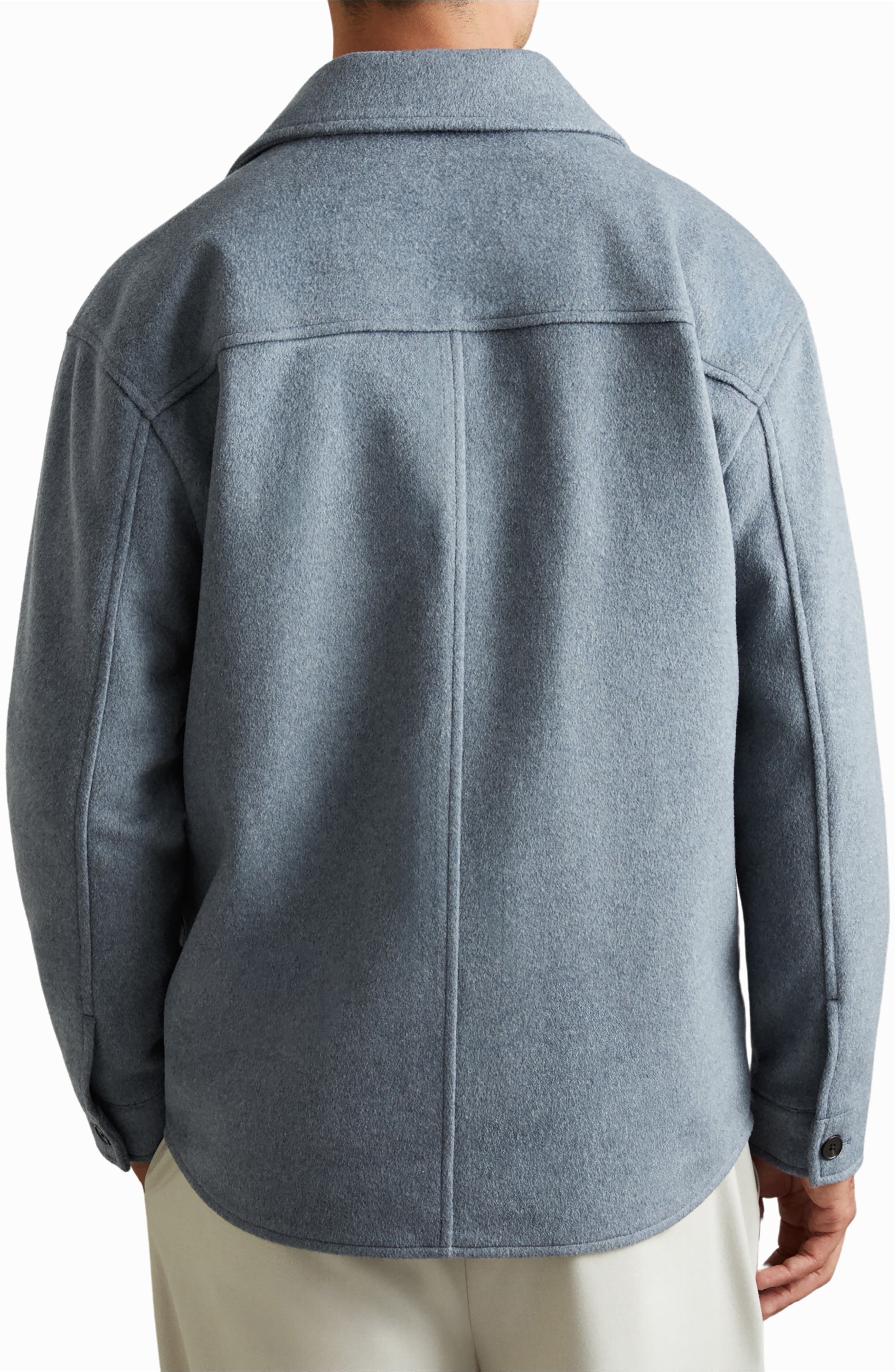 Liam Wool Blend Melton Overshirt - image 2