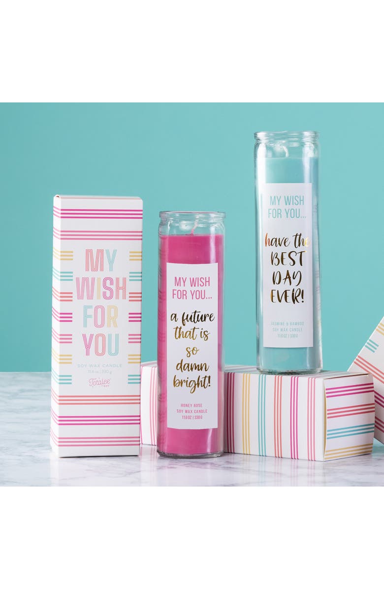 Totalee Gift The Best Day Ever My Wish Candle Wax Blue 11.6 oz, Alternate, color, Blue