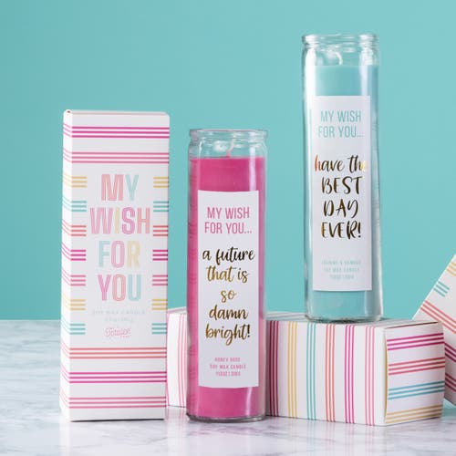 Totalee Gift The Best Day Ever My Wish Candle Wax Blue 11.6 oz In Blue