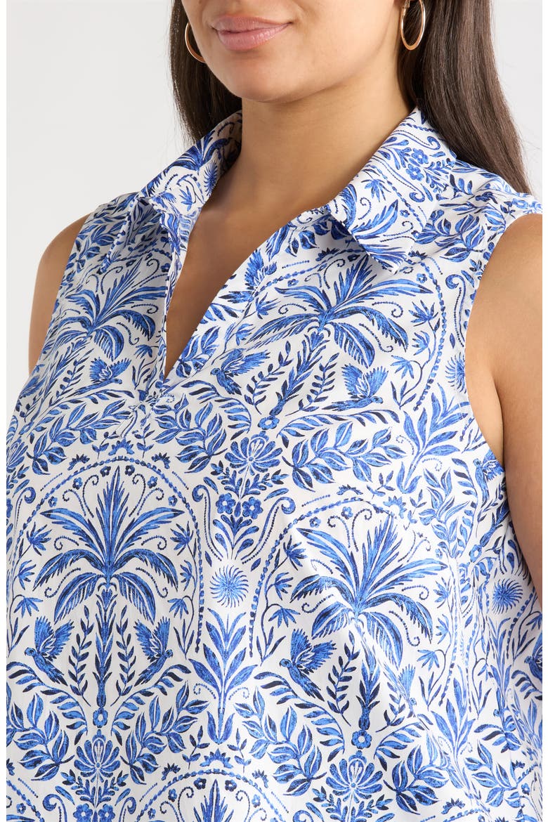 Romina Floral Print Sleeveless Top, Alternate, color, BLUE-WHTE-MULTI