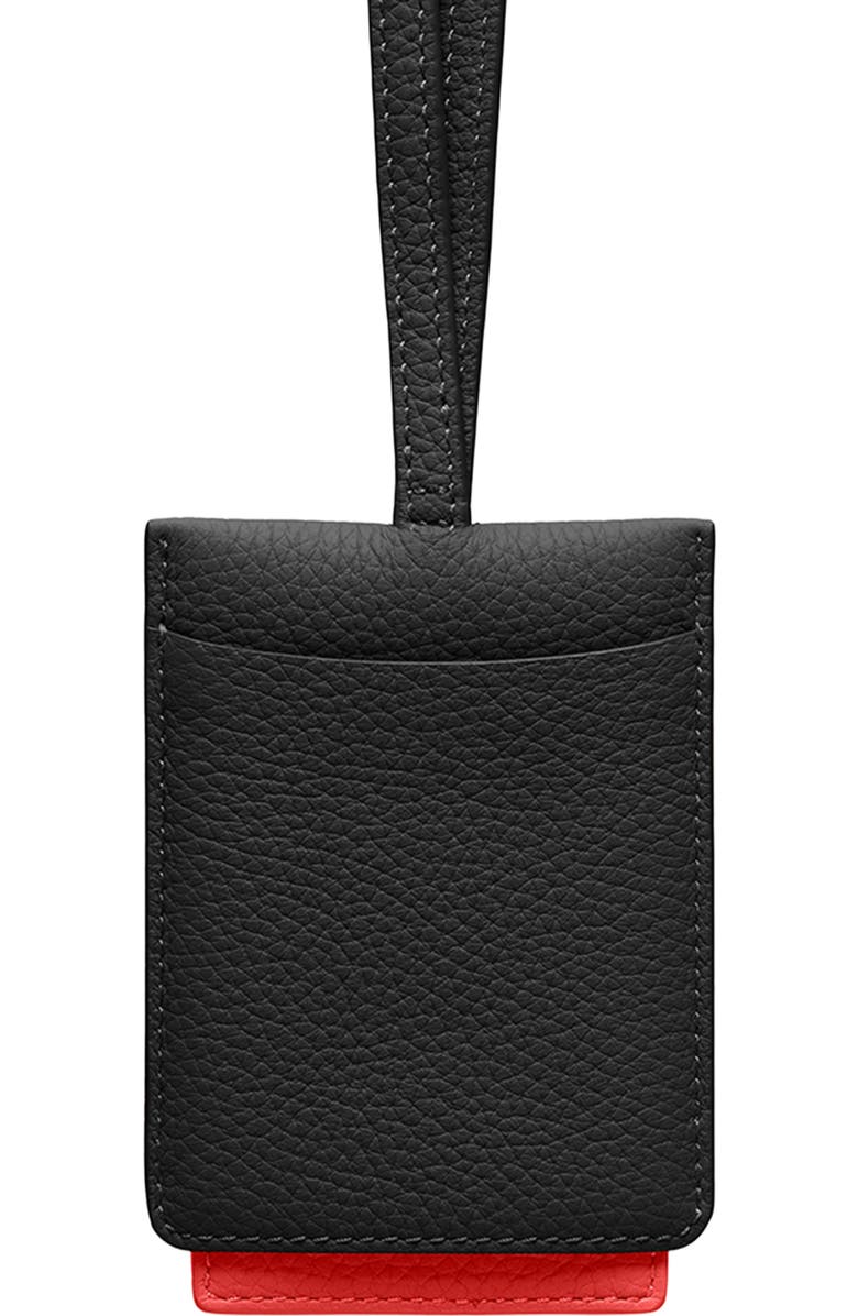 MAISON de SABRÉ Leather ID Lanyard, Alternate, color, Rouge Noir