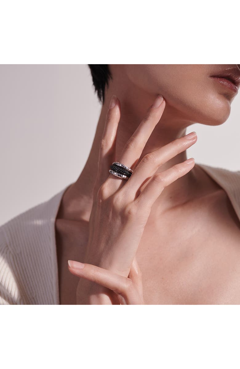 John Hardy Classic Chain Hammered 3-Row Ring, Alternate, color,