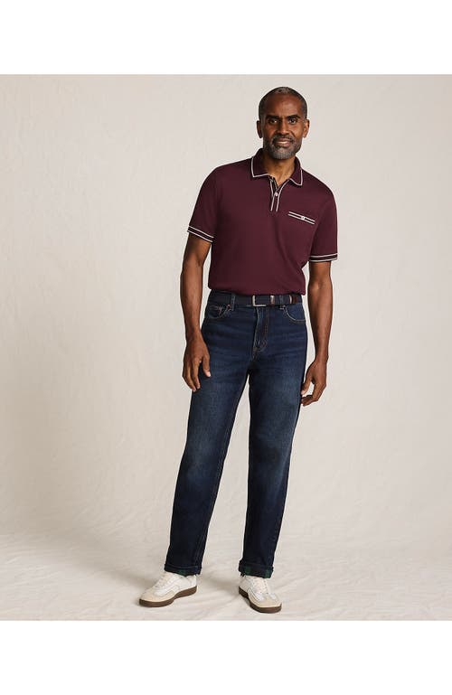 Lands' End Stretch Comfort Waist Classic Fit Flannel Lined Jean In Blue