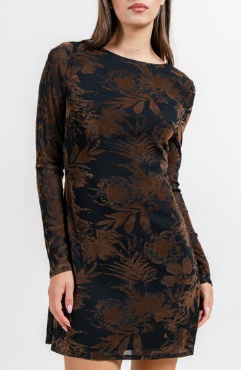 Long Sleeve Low Back Minidress