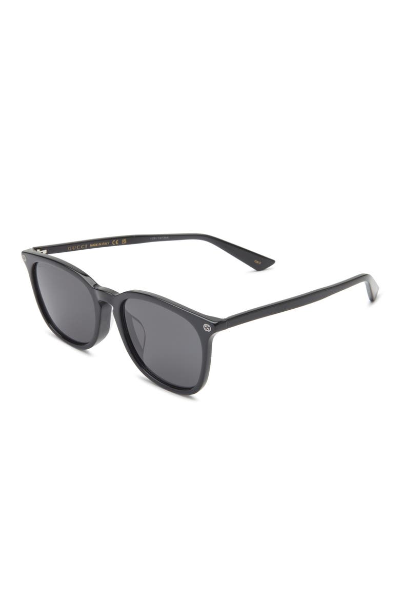 53mm Rectangular Sunglasses, Alternate, color, BLACK