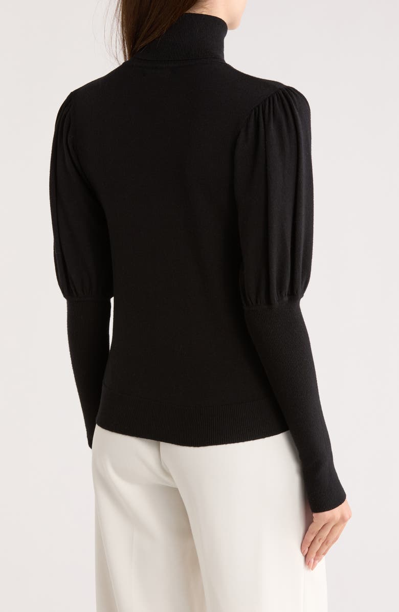 MAX STUDIO Juliet Sleeve Turtleneck Sweater, Alternate, color, Black-Black