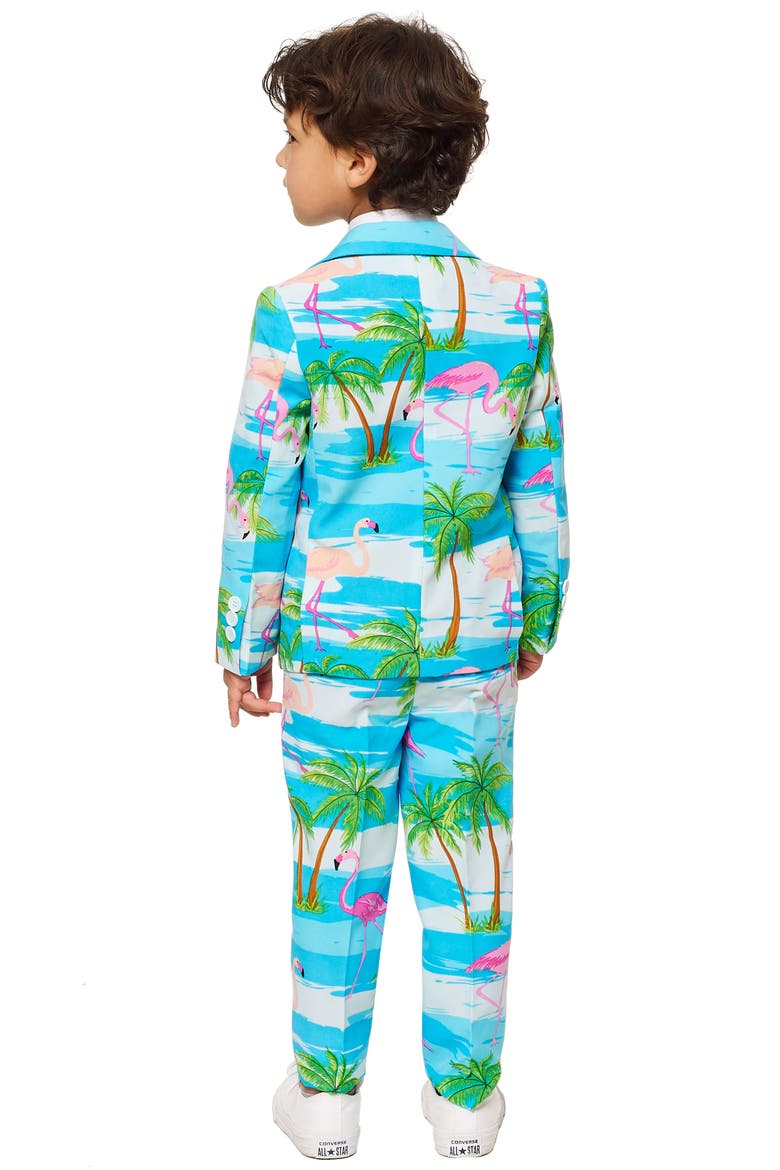 Flaminguy Two-Piece Suit with Tie, Alternate, color, BLUE