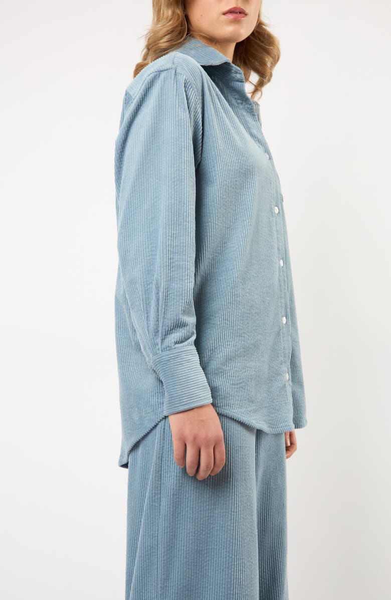 Viens Avec Moi The Odyssey Relaxed Button-Up Corduroy Shirt, Alternate, color, Blue