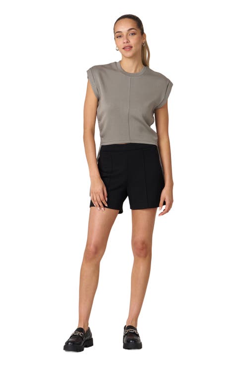 Nadine Scuba Knit Shirring Top