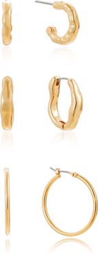 Ettika Set of 3 Hoop Earring Set