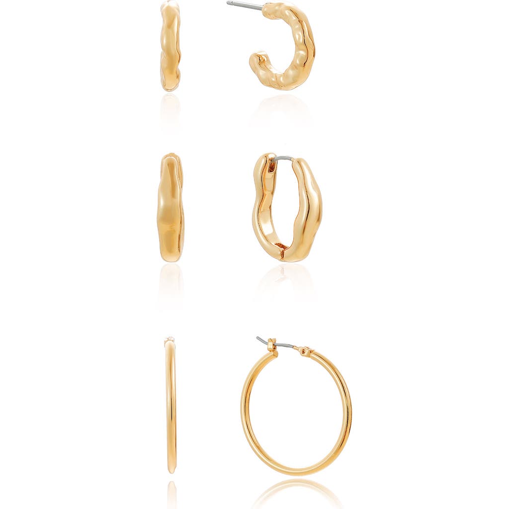 Ettika Set Of 3 Hoop Earring Set In Gold