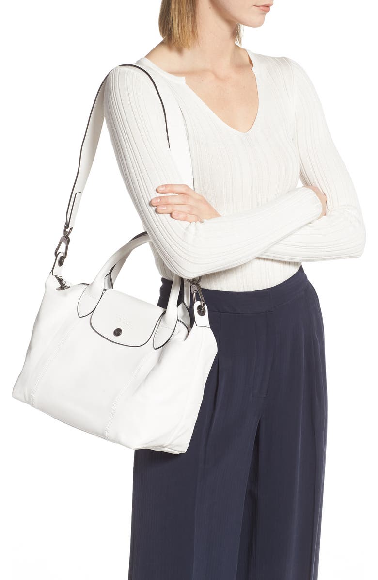 Longchamp Small Le Pliage Cuir Leather Shoulder Bag, Alternate, color,
