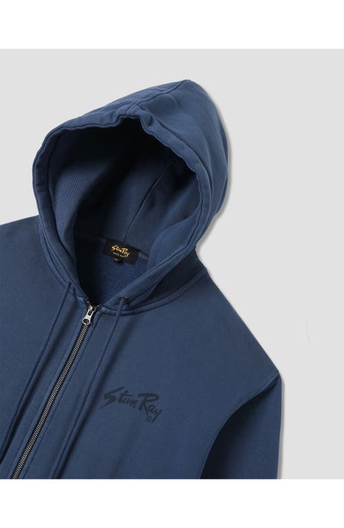 Stan Ray Og Logo Zip Graphic Hoodie In Blue