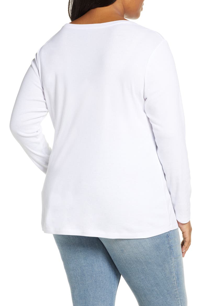 Melody Long Sleeve Scoop Neck Tee, Alternate, color, WHITE