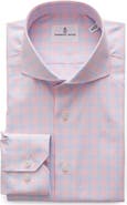 Emanuel Berg Prince of Wales Modern Fit Check Twill Button-Up Shirt