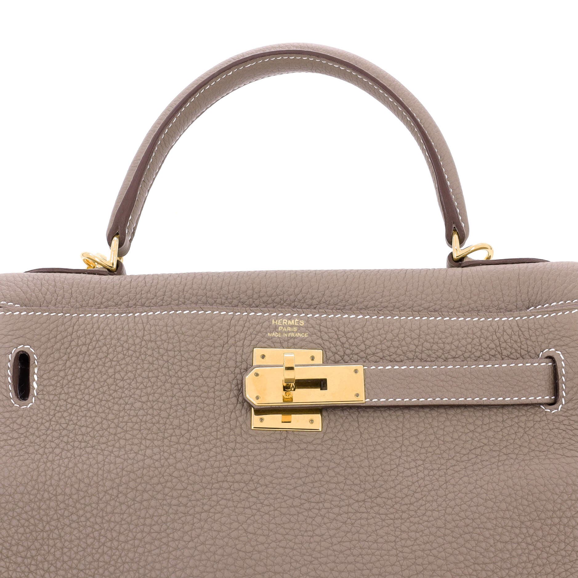Pre-Owned Hermes Kelly Handbag Grey Togo with Gold Hardware 28, Alternate, color, 