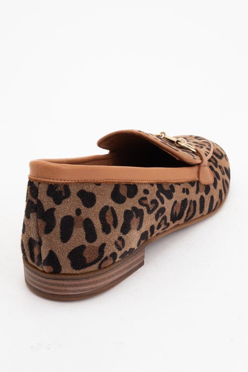 Forever & Always Shoes Rory Leather Bit Loafer In Leopard Print Suede Leather