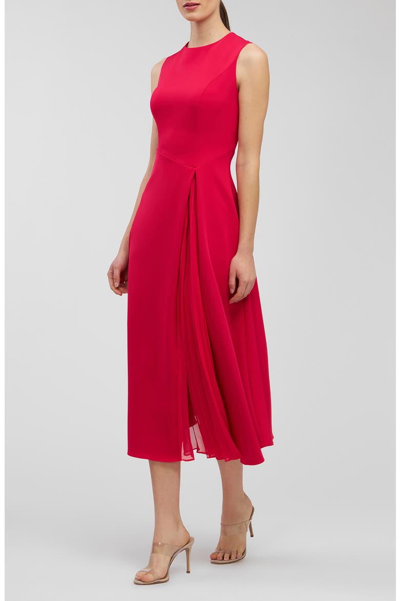 Elliot Chiffon Pleat Detail Cocktail Dress, Alternate, color, LIPSTICK